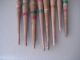 8 Antique Primirive Wooden Spindles For Wool Spinning Primitives photo 3