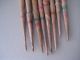 8 Antique Primirive Wooden Spindles For Wool Spinning Primitives photo 6