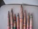 8 Antique Primirive Wooden Spindles For Wool Spinning Primitives photo 7