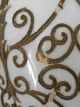 Vintage Leviton White Glass Bronze Scroll Hanging Ceiling Pendant Lamp Light Chandeliers, Fixtures, Sconces photo 3