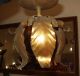 Set Of Antique Italian Gold Gilt Tole Tulip Swag Lamp/table Lamp/ceiling Light Chandeliers, Fixtures, Sconces photo 3