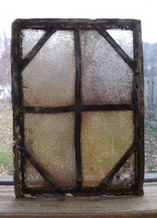Antique Stained Glass Window Victorian Vintage Gothic Medievel Panel Leaded photo