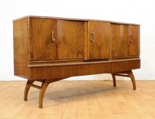 Stunning Revolving Bow Front Mid Century Drinks Cabinet/bar By Beautility.  Mcm photo