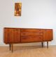 Long And Low Sleek Mid Century Teak Credenza/ Buffet/tv Console By Nathan.  Mcm Post-1950 photo 1