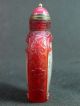 Chinese Longevity Elder Inside Hand Painted Carved Peking Glass Snuff Bottle Snuff Bottles photo 1