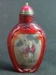 Chinese Longevity Elder Inside Hand Painted Carved Peking Glass Snuff Bottle Snuff Bottles photo 2