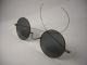 Antique Round Eyeglasses.  Steel Spectacles With Grey Sunglass Lenses. Optical photo 1
