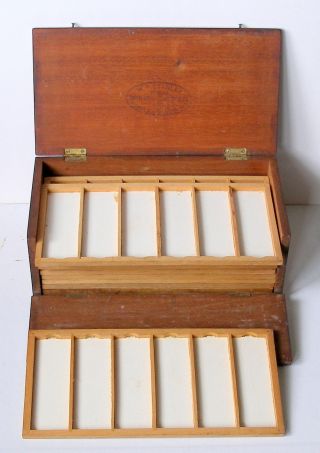 19th.  C.  Pine/mahogany Microscope Slide Storage/display Cabinet (72),  W.  F.  Stanley photo