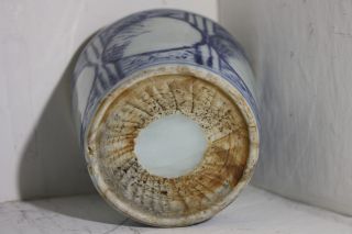 Antique Chinese Cup Blue And White Hand Painted Unfinished Earthen Ware photo