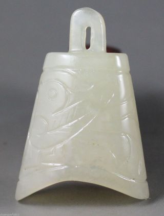 China Jade Hand - Carved The Statue Of Chime ' S Pendant,  Old Instrument No.  E725 photo