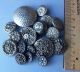 Antique And Vintage Buttons White Metal Silver Tone Mirror Twinkle Back Matches Buttons photo 3