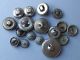 Antique And Vintage Buttons White Metal Silver Tone Mirror Twinkle Back Matches Buttons photo 4