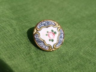 Rare Antique French Enamel Button photo