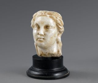 Ancient Roman Marble Head Of A Female (100 - 200 A.  D. ) photo