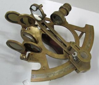 5 In Antiqued Brass Working Rack Pinon Sextant Item photo
