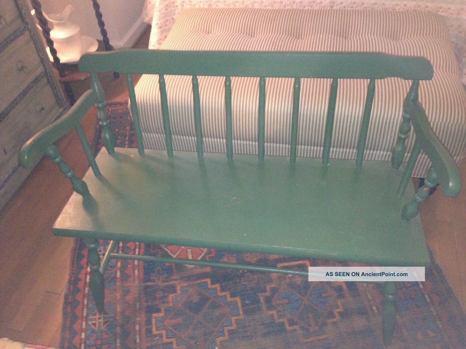 Green Small Wooden Bench Primitives photo
