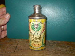 Antique Dental Regal Tooth Powder Tin Wrisley Perfumers,  Chicago Pat ' D 8 - 12 - 02 photo