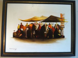 Mid Century Abstract Painting By Listed Artist Tomas Gondi photo