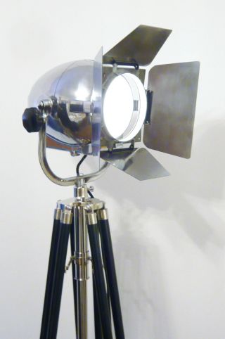 Vintage Film Lamp Industrial Antique Art Deco Silver Jielde Alessi Theatre Light photo