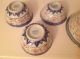 Vintage Set Of 9 Signedblue White Red Chinese Hand - Painted Porcelain Dinner Set. Plates photo 8