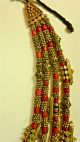 Antique/ Vintage Yemeni Four Strand Gilt Coin Silver And Coral Necklace Islamic photo 3