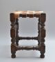 Antique Wood Stool Spanish Hide Strip Seat Colonial South West 1800-1899 photo 3