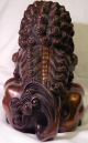 Finely Gild Carved China Red Bronze Guard Foo Dogs Lion Statue Great Patina Foo Dogs photo 6