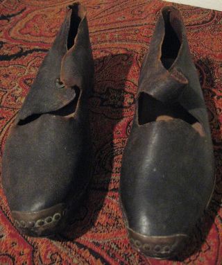 19th Century Wooden Shoes Lancashire Clogs photo