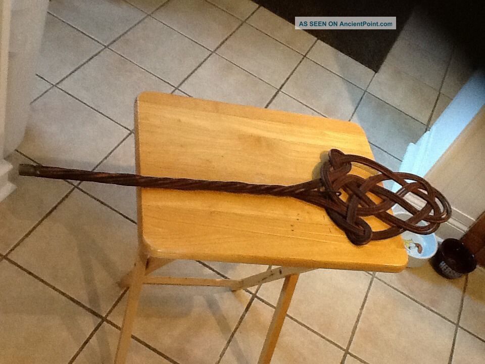 Antique Rug Beater Wicker Cane Woven Carpet Tool Primitives photo