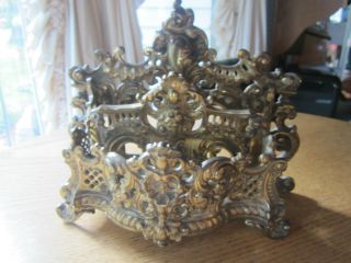 Victorian Antique Brass Ornate Letter Holder Look photo