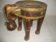 19 C Rare Handmade Brass Fitted Unique Wooden Elephant Kids Sitting Stool Post-1950 photo 2