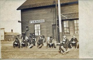 16 Rppc’s – 1890 Railroad Surveyors’ - Town,  Camp,  Construction Site – Foxboro photo