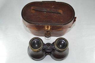 Antique Ww1 Period Field Binoculars & Case By Ross Of London C1915 photo