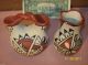 Vintage Jemez 2 Native American Indian Pottery Signed Vases Wedding Vase + One Native American photo 4
