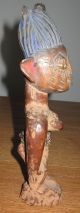 Antique Yoruba Ibeji Twin Figure Trade Beads/pigment Worm Holes Patina 10.  5 Sculptures & Statues photo 1