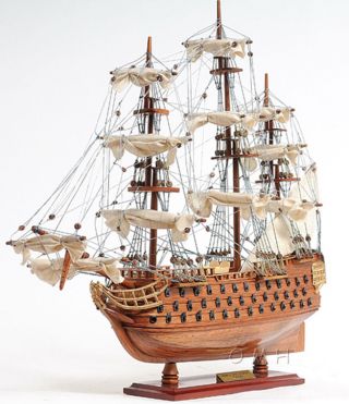 Lord Nelson ' S Flagship Hms Victory Wooden Scale Model Tall Ship 21 