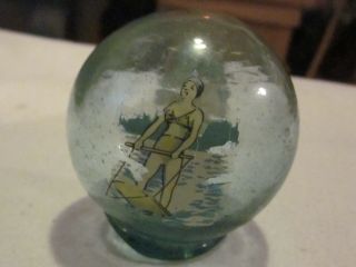 Vint.  2.  5 Authentic Japanese Glass Float Ball That Has Been Partly Painted photo