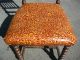 Antique Spanish Revival Carved Accent Chair Floral Embossed Leather Burnt Orange Post-1950 photo 8