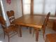 Antique Dining Table Chairs Set 6 Ft.  Country Farmhouse Solid Wood Unknown photo 3