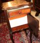 Louis Xv Marble Top Antique French Walnut Nightstand W/ Marble Drawer & Cabinet 1800-1899 photo 4