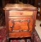 Louis Xv Marble Top Antique French Walnut Nightstand W/ Marble Drawer & Cabinet 1800-1899 photo 5