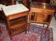 Antique French Walnut Louis Xvi Marble Top Nightstand With Two Shelves 1800-1899 photo 3