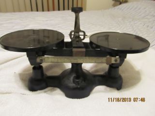 Vintage Antique Balance Scale Cast Iron Double Beam Welch Scientific Co photo