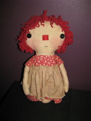 Primitive Handmade Raggedy Doll Large photo