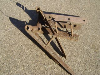 Set Of Three Antique Cast Iron Large Barn Door Hinges photo