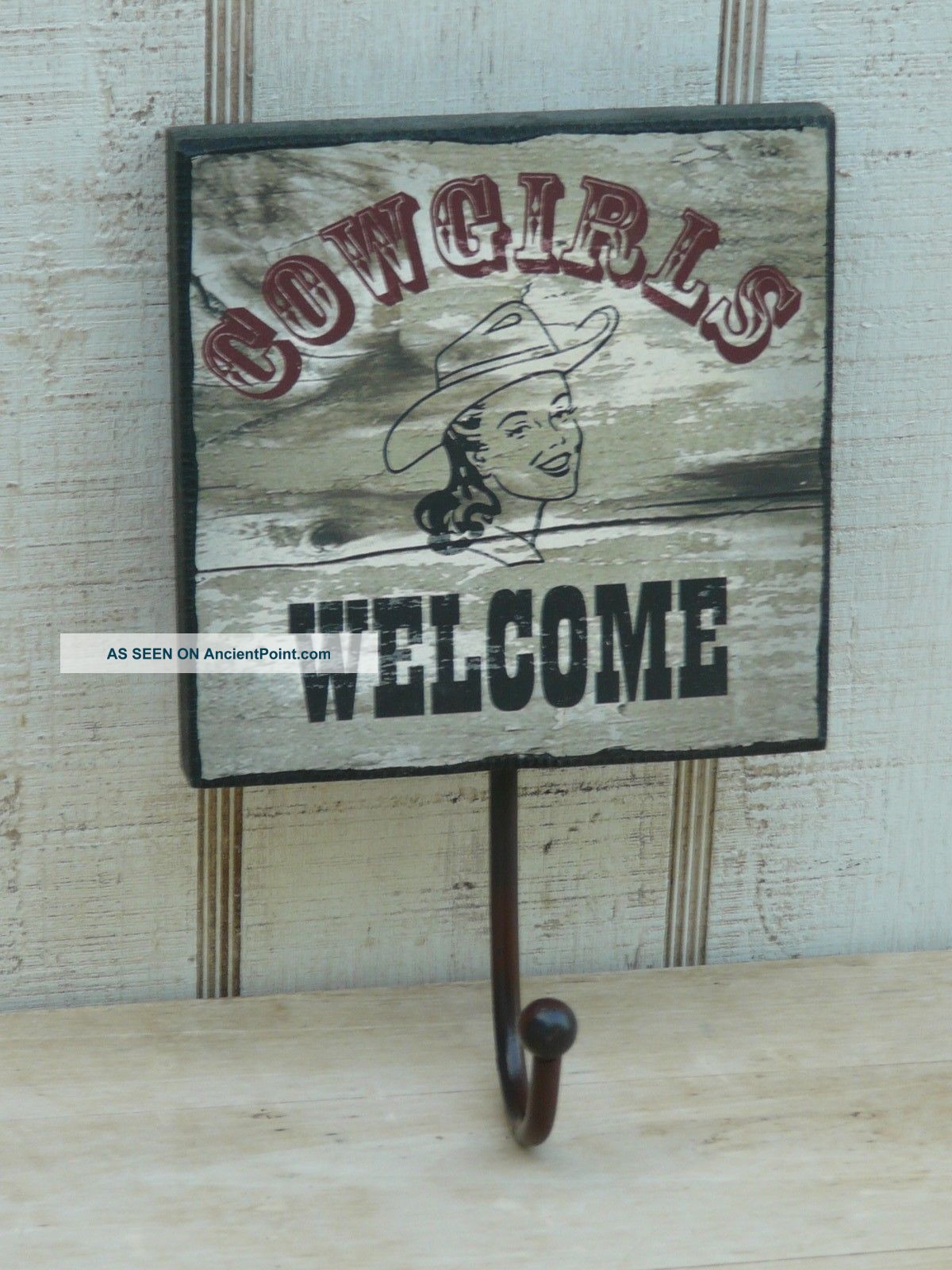 Cow Girl Wall Plaque With Hook Primitives photo