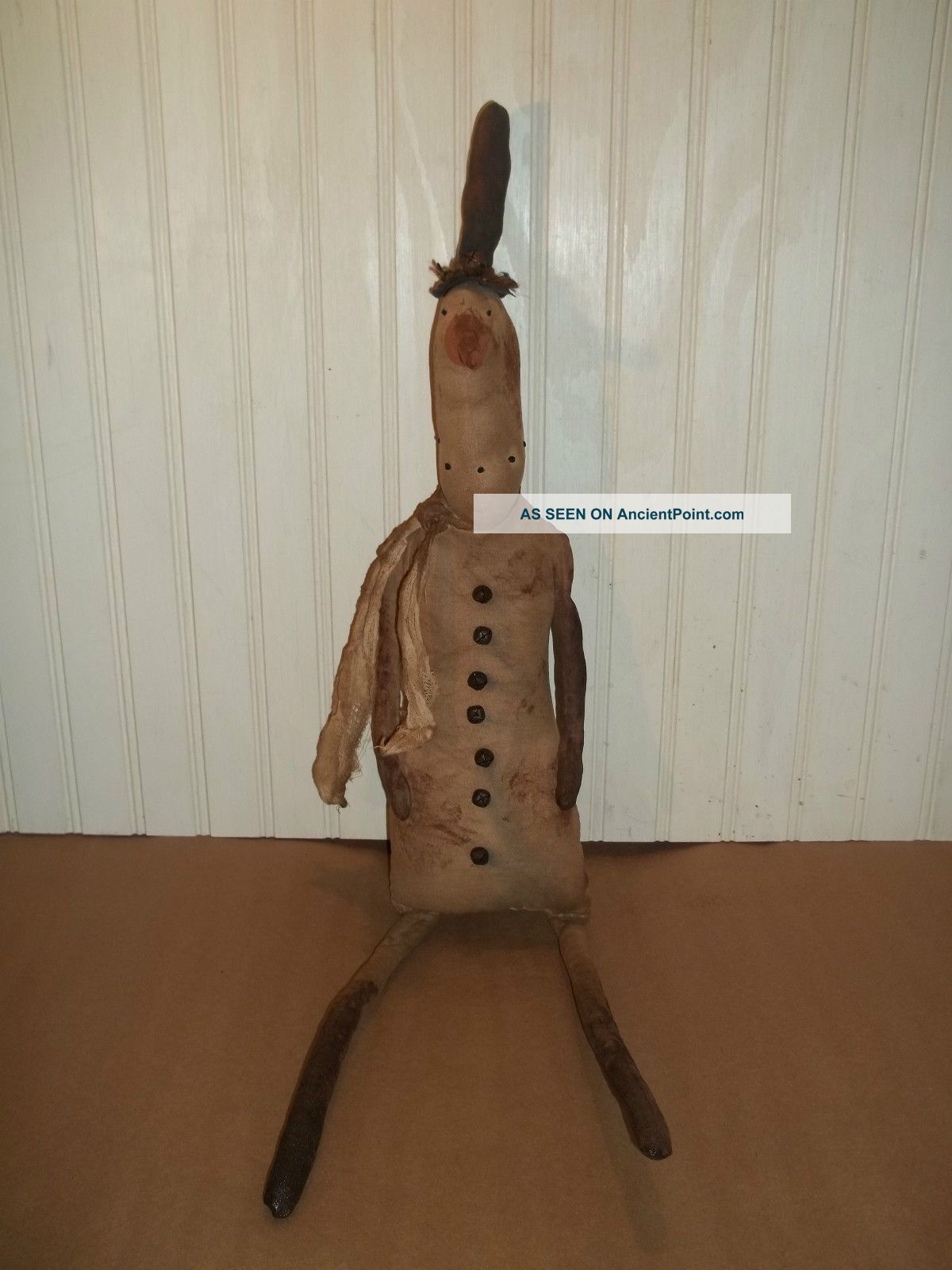 Primitive Grungy Man Of Snow Skinny Snowman Christmas Doll Primitives photo