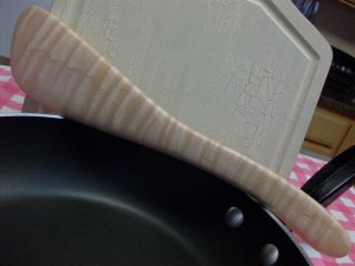 Figured Tiger Maple Handcarved Wooden Spatula Spurtle Stir Fryer Heavy Duty photo