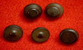 5 Assorted Goodyear Rubber Buttons Antique photo