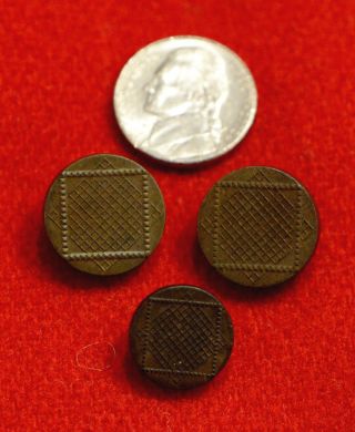 Set Of 3 Goodyear Rubber Buttons With A Grid/waffle Design photo